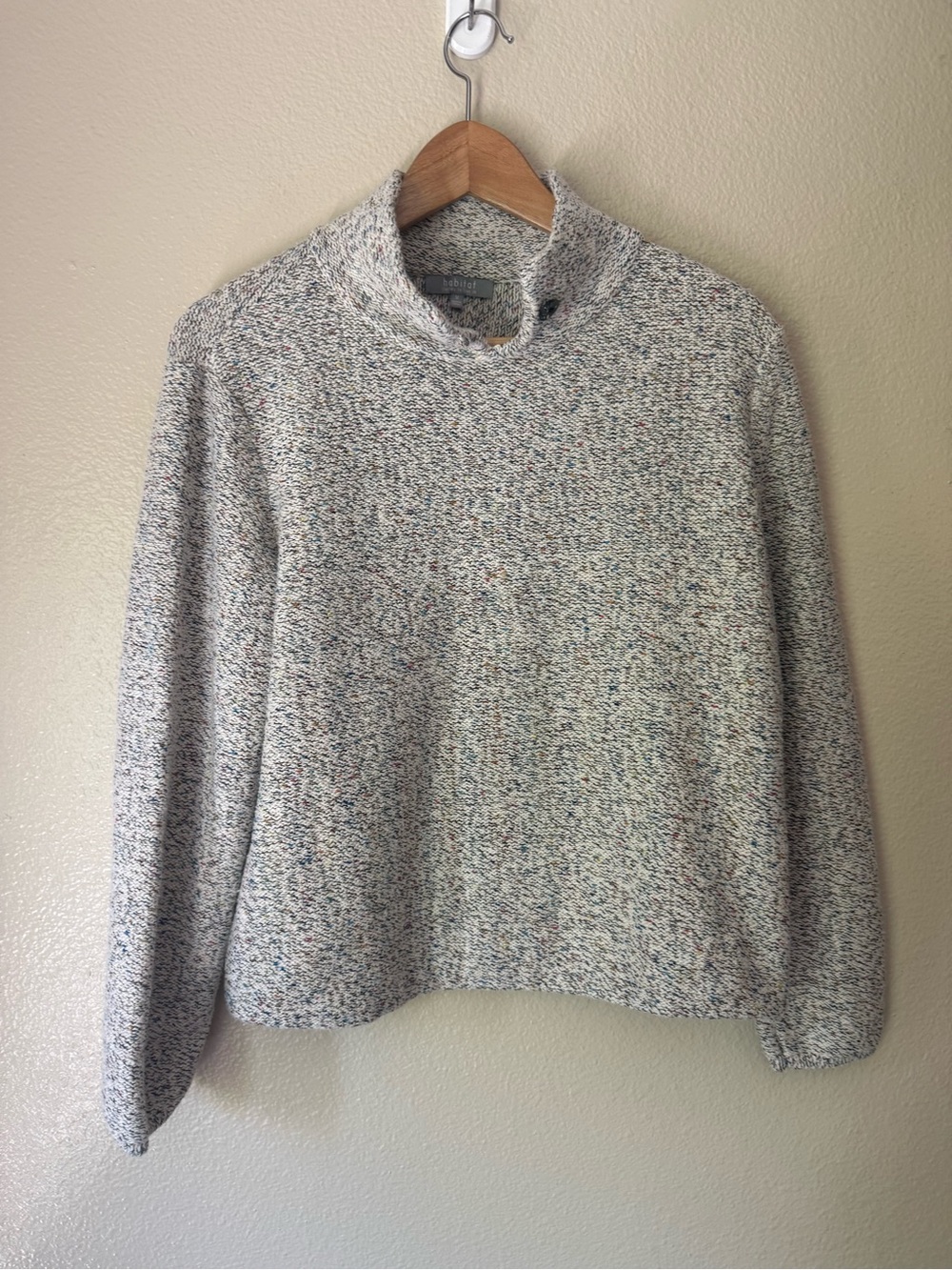 Habitat Speckled Mock Neck Sweater - Cream with Multicolor Flecks